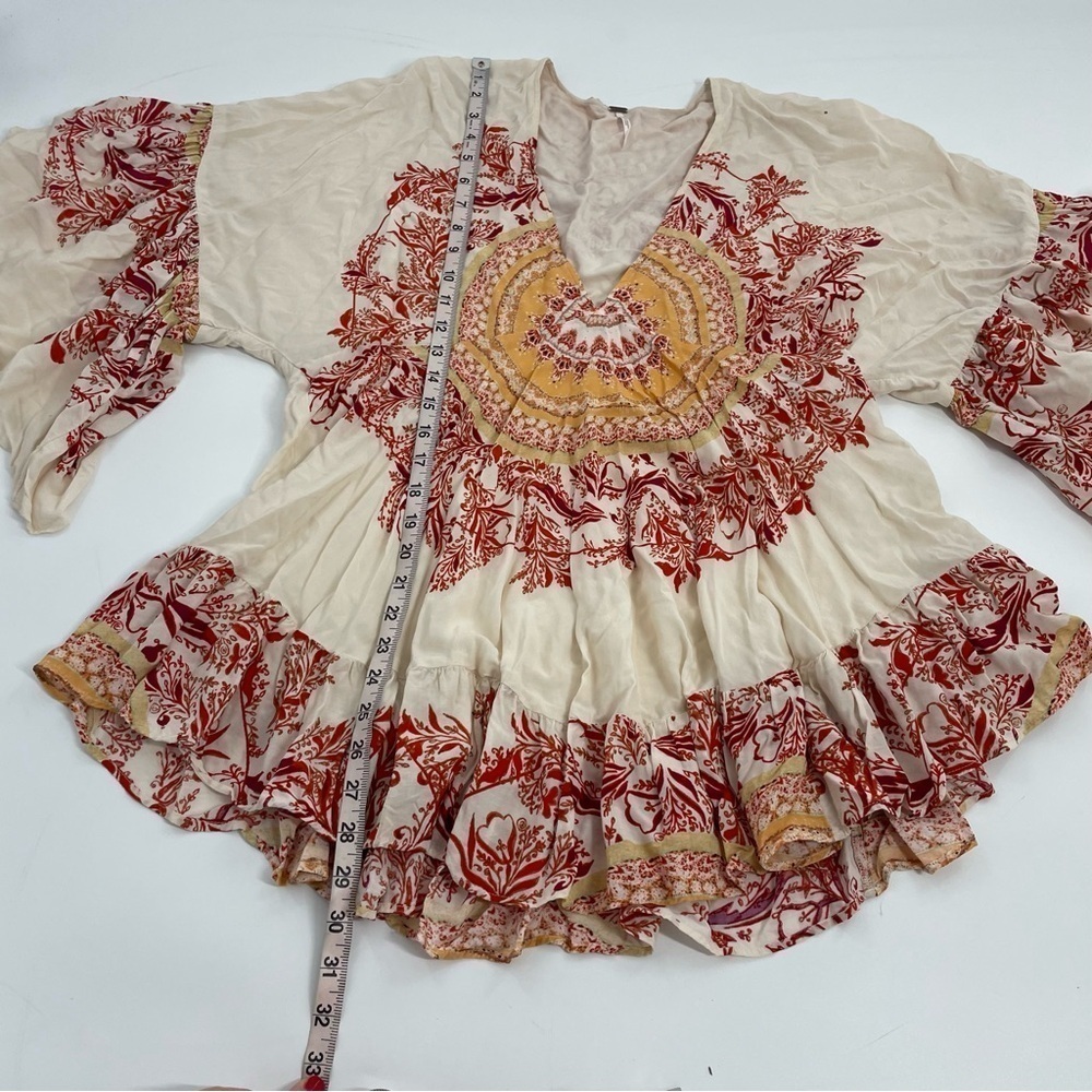 Free People Sunset Dreams Tunic Top Cream Boho‎ Flowy Bollywood Small - Picture 6 of 12